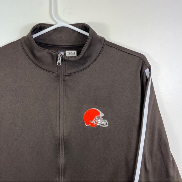 NFL Cleveland Browns Light Weight Track Jacket Brown Zip Front  Sz M - Picture 2 of 10